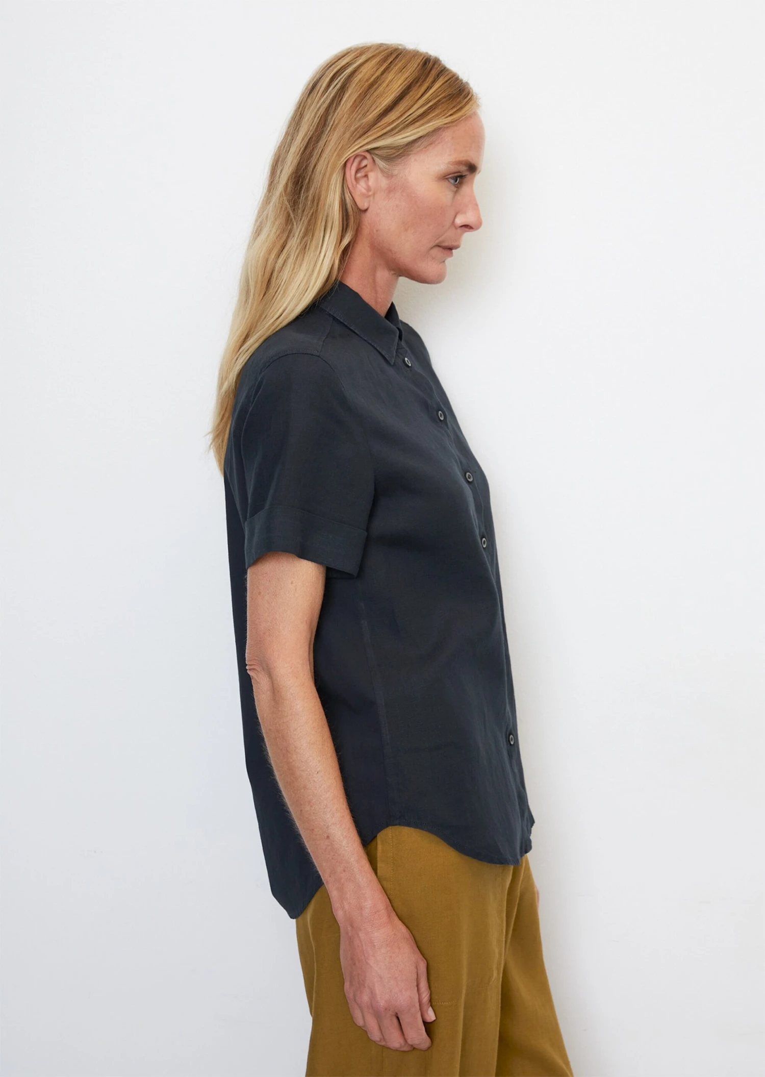 Marc O'Polo Short Sleeve Linen Blouse In An Exciting Mix Of Materials 8 Marc O'Polo Short Sleeve Linen Blouse In An Exciting Mix Of Materials – Bild 6