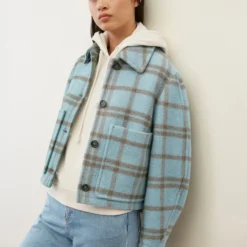 Marc O'Polo Check Jacket With Recycled Wool Fibres