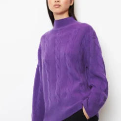 Marc O'Polo Cable Knit Sweater Oversize From Virgin Wool-cashmere Wool Mix