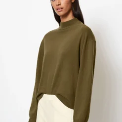 Marc O'Polo Turtleneck Sweater Loose From Virgin Wool Viscose Mix