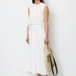 Marc O'Polo Sleeveless Linen Blouse Top With Drawstring At The Hem