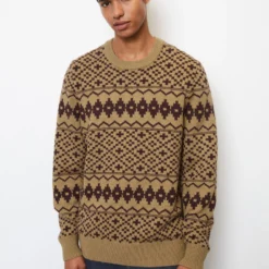 Marc O'Polo Jacquard Jumper Regular Made Of A Cotton/new Wool Blend