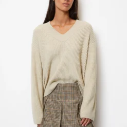 Marc O'Polo V-neck Knit Sweater Loose From Italian Virgin Wool Mix