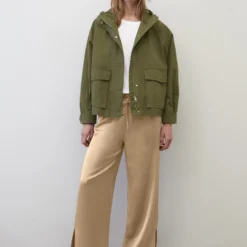 Marc O'Polo Hooded Parka Cape In A Relaxed Fit Made Of Organic Cotton Twill