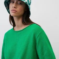 Marc O'Polo Short-sleeved Fine Knit Jumper Made From A Blend Of Organic Cotton, Viscose And Linen