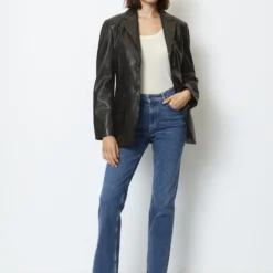 Marc O'Polo Leather Blazer Regular Made Of Soft Lamb Nappa Leather