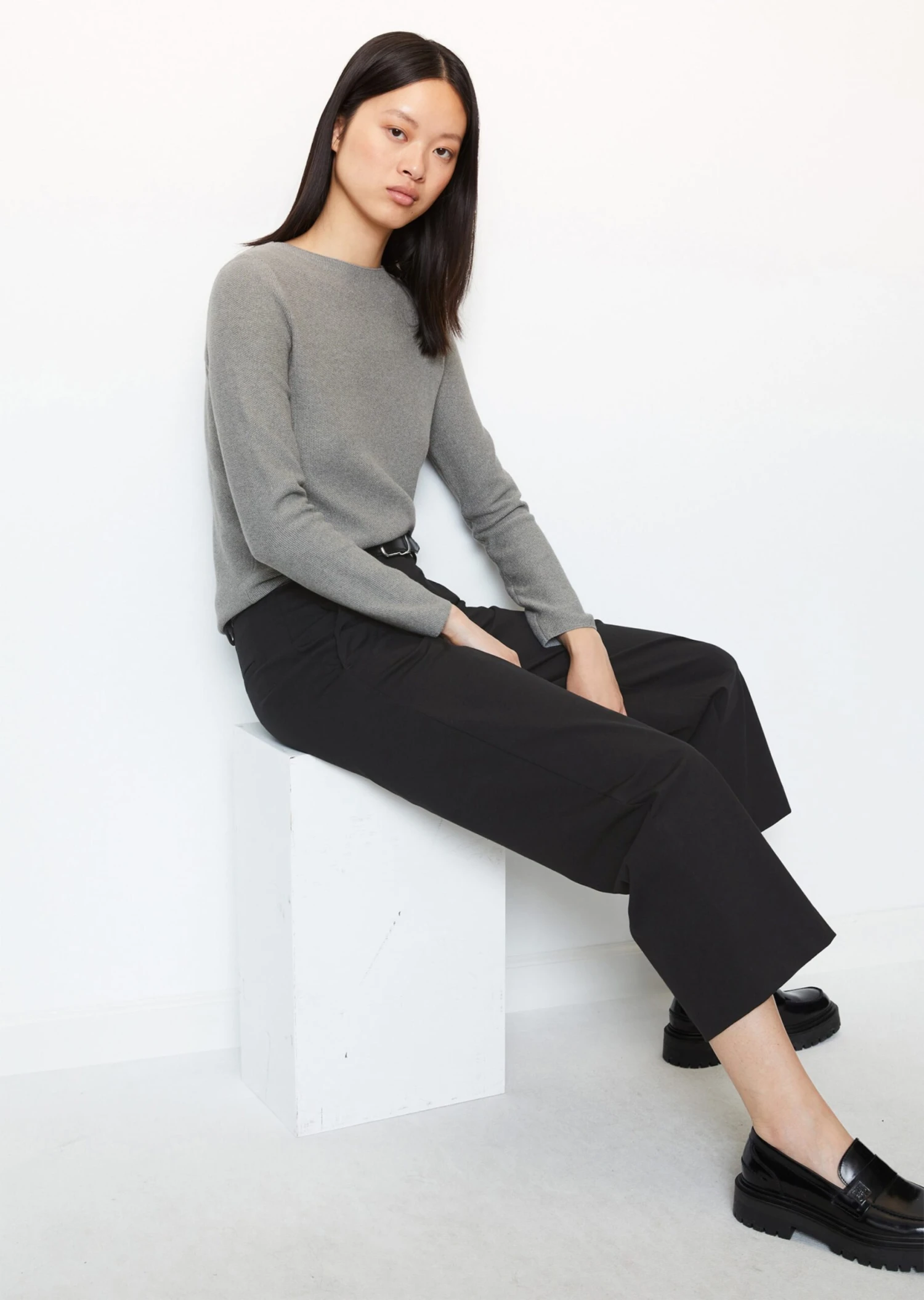 Marc O'Polo Sweater With Rice Grain Structure In Soft Organic Cotton 3 Marc O'Polo Sweater With Rice Grain Structure In Soft Organic Cotton