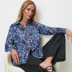 Marc O'Polo Long Sleeve Blouse In A Relaxed Fit Made Of Lightweight Voile Fabric