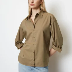 Marc O'Polo Long Sleeve Blouse In A Relaxed Fit Made Of Paper Touch Poplin