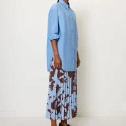 Marc O'Polo Boyfriend Shirt Blouse In A Relaxed Fit Made Of Organic Cotton With A Paper-like Texture