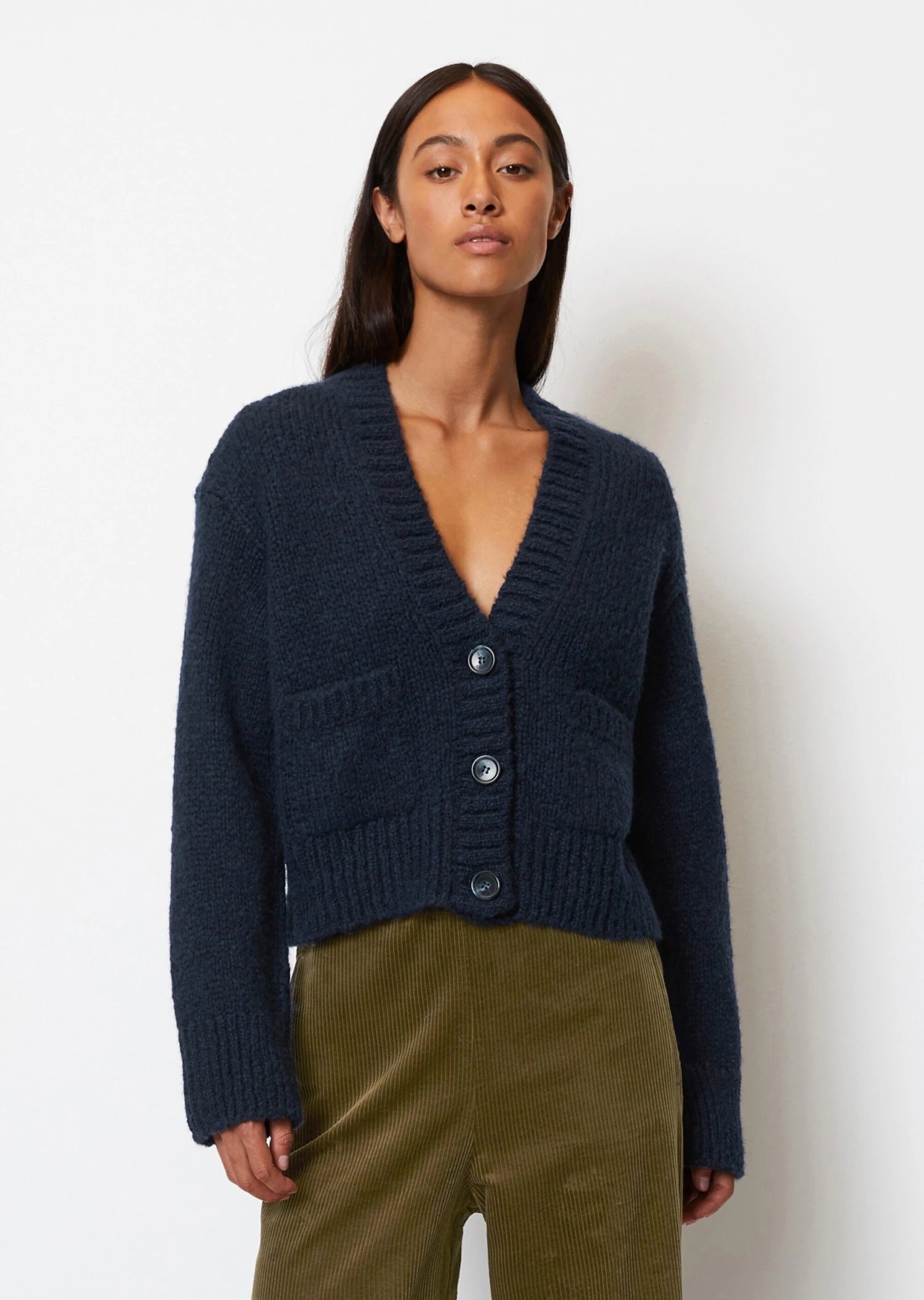 Marc O'Polo V-neck Cardigan Loose Virgin Wool Mix 6 Marc O'Polo V-neck Cardigan Loose Virgin Wool Mix – Bild 4