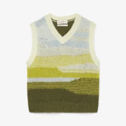 Marc O'Polo Landscape V-neck Sleeveless Jumper In A Soft Blend Of New Wool And Alpaca Wool -Marc O'Polo Verkäufe 752ec26eddd8b6526c52d1f524952157 scaled