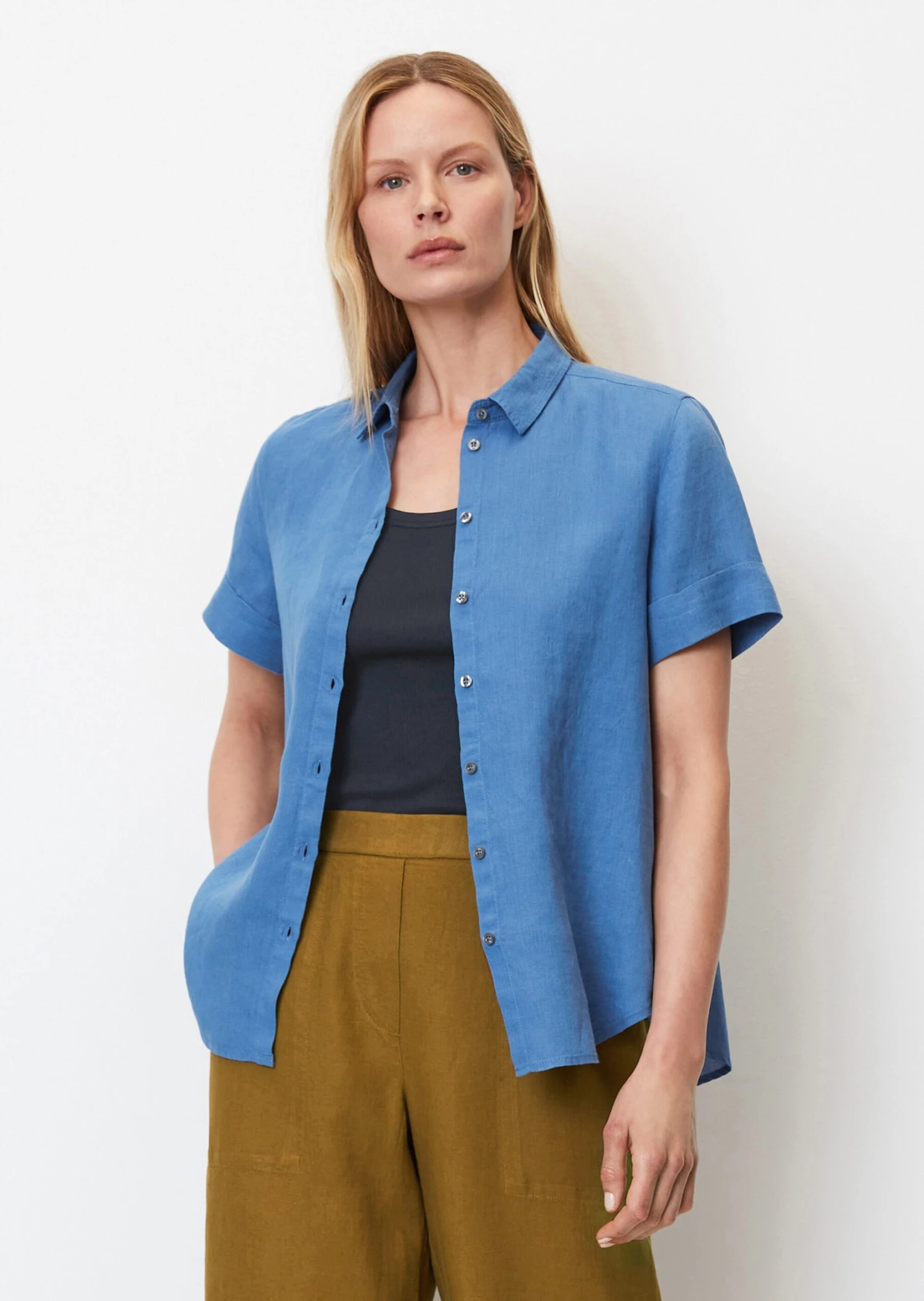 Marc O'Polo Short Sleeve Blouse In A Mix Of Materials 6 Marc O'Polo Short Sleeve Blouse In A Mix Of Materials – Bild 4