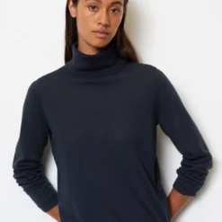 Marc O'Polo Fine Knit Turtleneck Sweater Regular From Pure Merino Wool