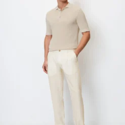 Marc O'Polo Short Sleeve Rib Knit Polo Shirt In A Regular Fit Made From Pure Organic Cotton