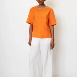 Marc O'Polo Linen Blouse Top Back Made Of Cotton Voile -Marc O'Polo Verkäufe 916dfaec47b39b4b7aaa33424d055d73 scaled