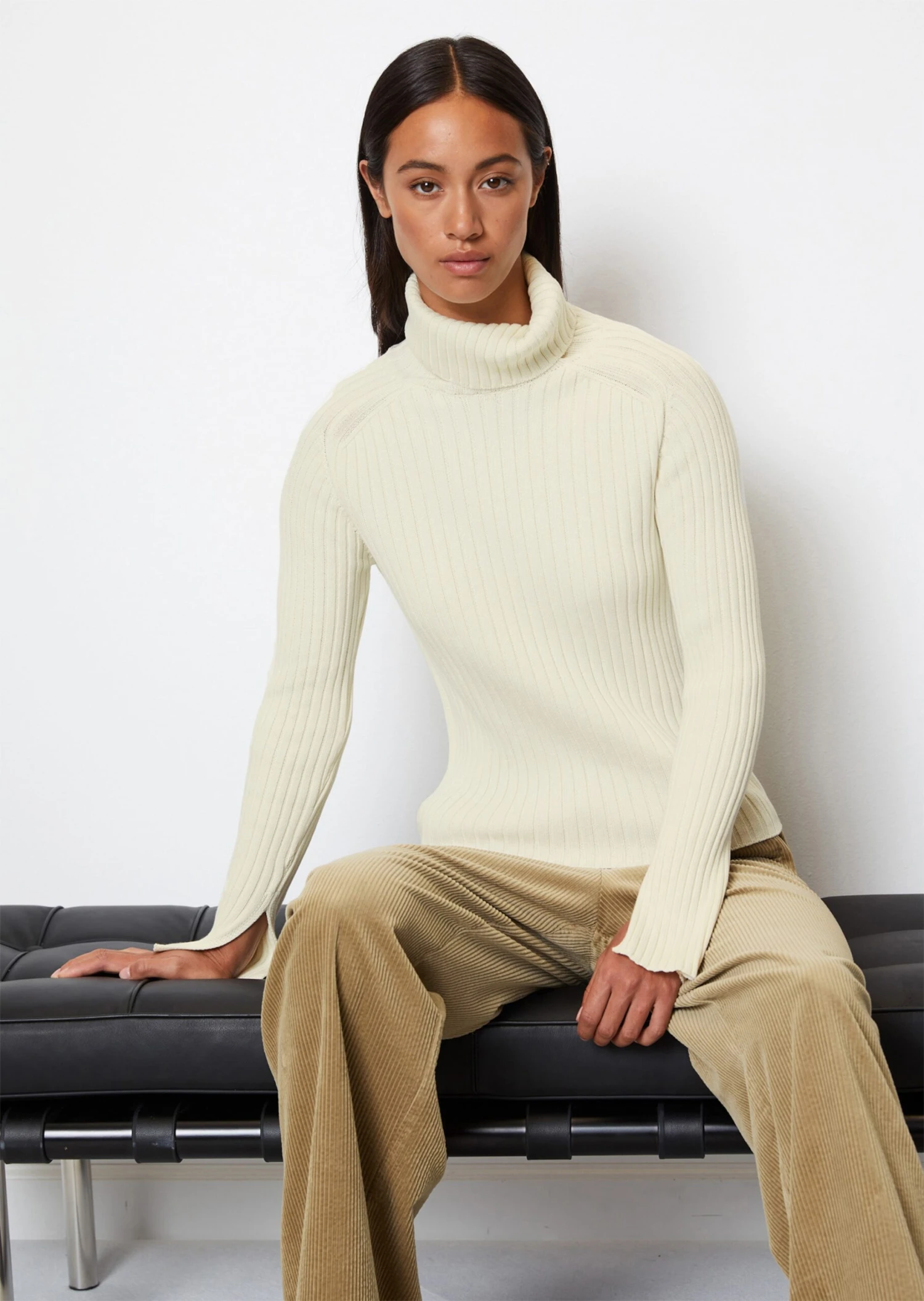 Marc O'Polo Ribbed Turtleneck Sweater Slim Made Of Organic Cotton 3 Marc O'Polo Ribbed Turtleneck Sweater Slim Made Of Organic Cotton