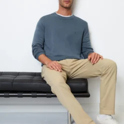 Marc O'Polo Round-neck Jumper In A Regular Fit Made Of A Blend Of Organic Cotton And Cashmere