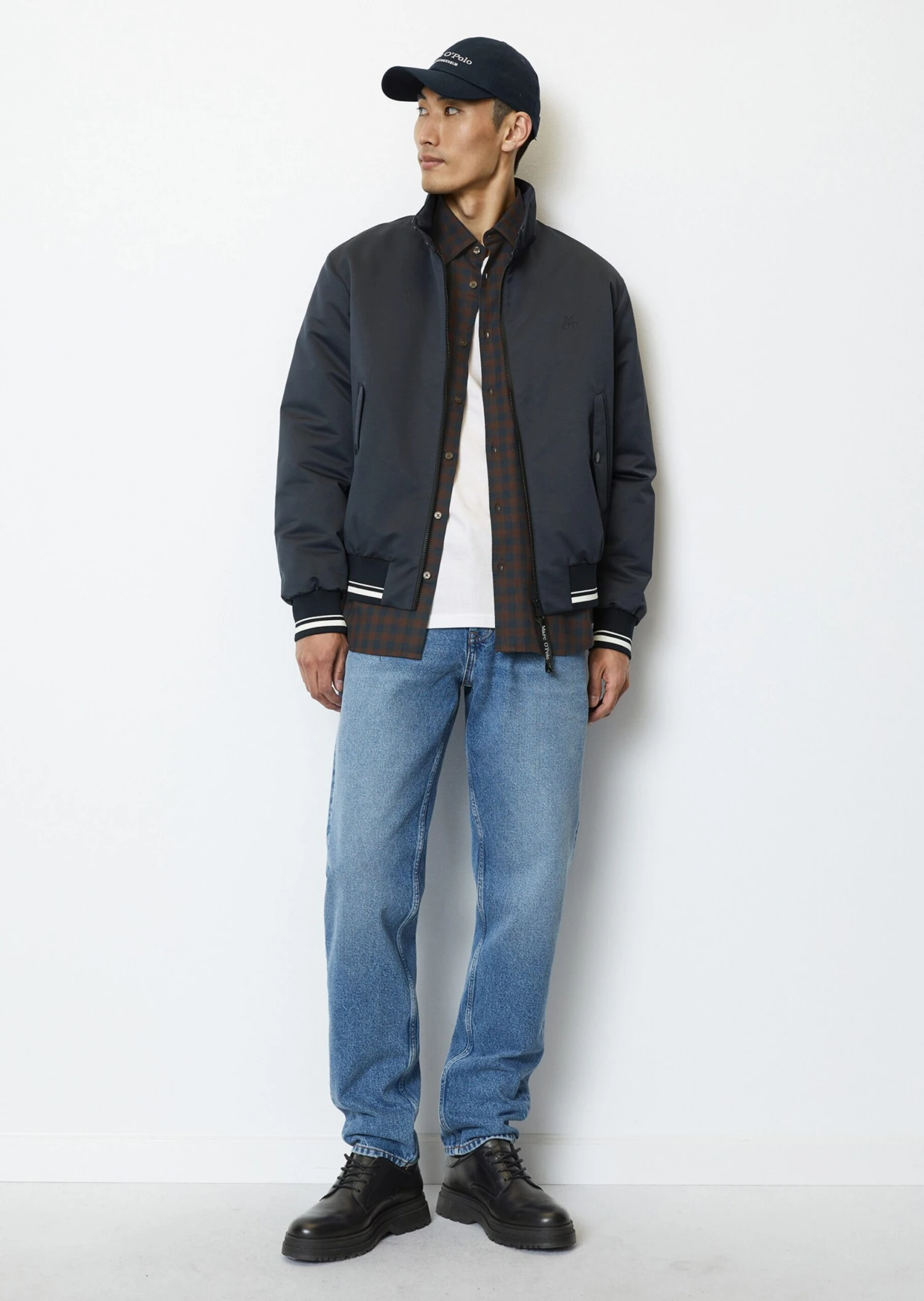 Marc O'Polo Bomber Jacket In A Regular Fit With Biker Collar 3 Marc O'Polo Bomber Jacket In A Regular Fit With Biker Collar