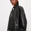 Marc O'Polo Leather Jacket In The Style Of A Cape Made Of Soft Lamb Nappa Leather