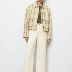 Marc O'Polo Overshirt With A Striped Pattern Made Of Coarsely Woven Organic Cotton