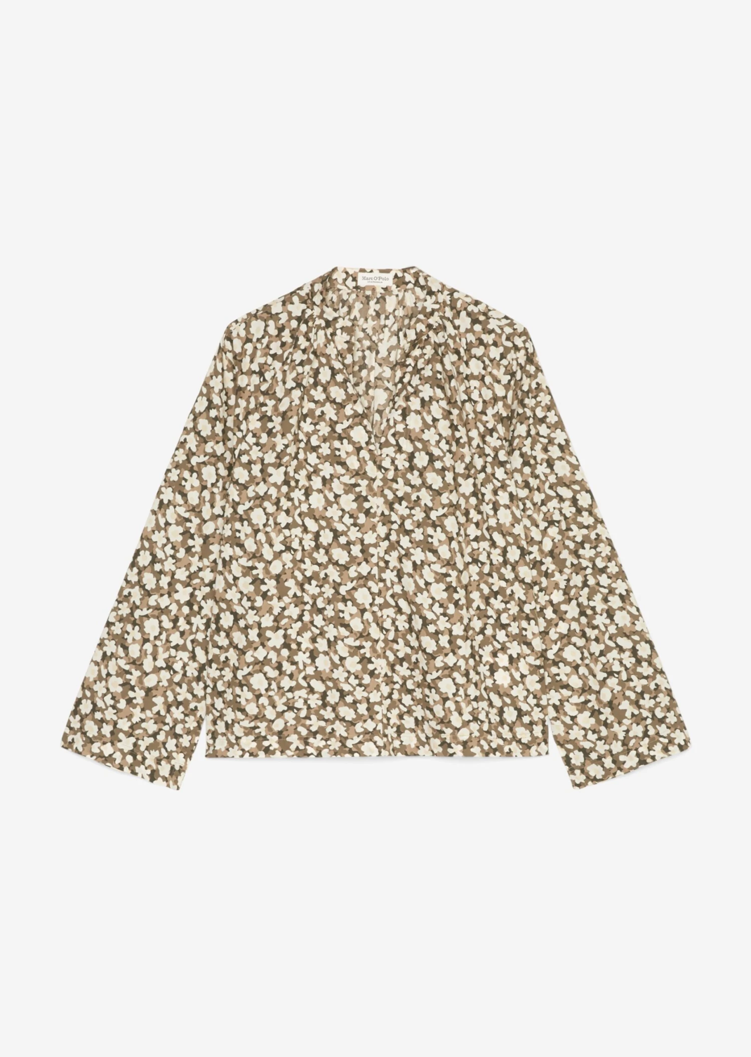 Marc O'Polo V-neck Blouse With An All-over Print Made Of Paper Touch Poplin 9 Marc O'Polo V-neck Blouse With An All-over Print Made Of Paper Touch Poplin – Bild 7