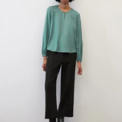 Marc O'Polo Round-neck Blouse With Voluminous Sleeves From LENZING™ ECOVERO™