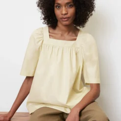 Marc O'Polo Bohemian Blouse With Square Neckline In An Organic Cotton And TENCEL™ Lyocell Blend