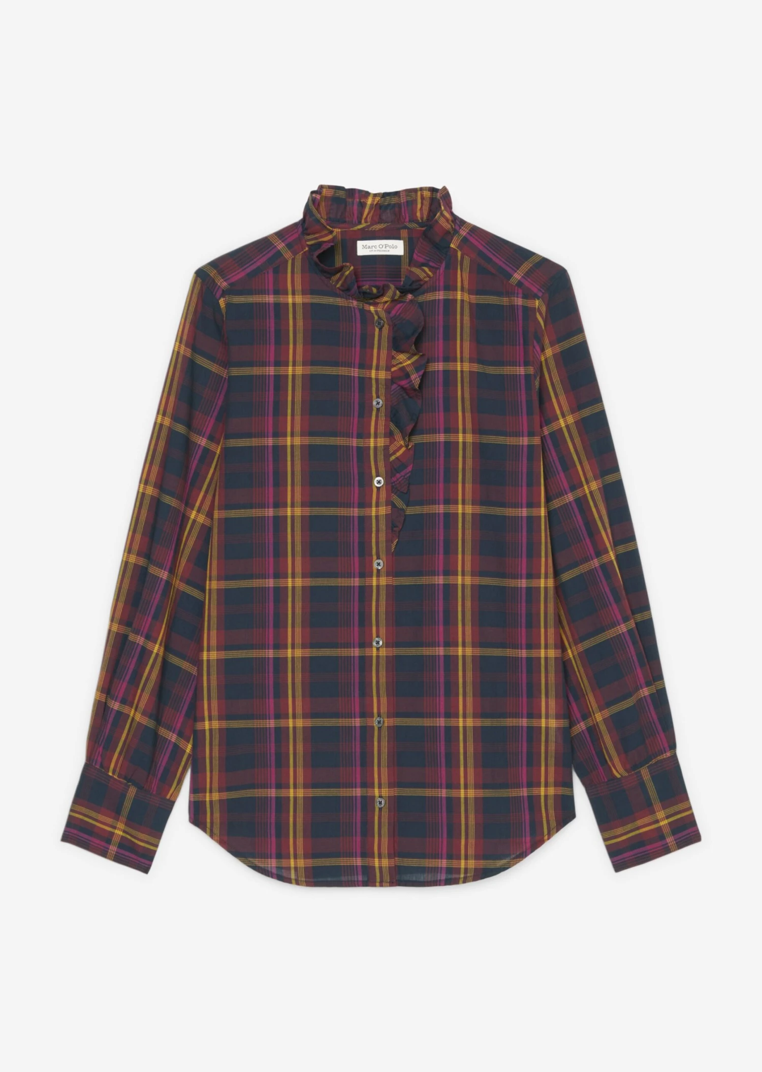 Marc O'Polo Checked Ruffle Blouse Regular Made Of Cotton Voile 9 Marc O'Polo Checked Ruffle Blouse Regular Made Of Cotton Voile – Bild 7
