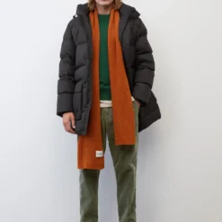 Marc O'Polo Long Hooded Down Puffer Jacket With A Water-resistant Surface