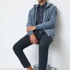 Marc O'Polo Hooded Sweatshirt Jacket, Regular Fit With Herringbone Inserts